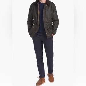 Barbour Men’s Ashby Jacket Waxed Cotton in Olive Green Sz. Small $398 NEW